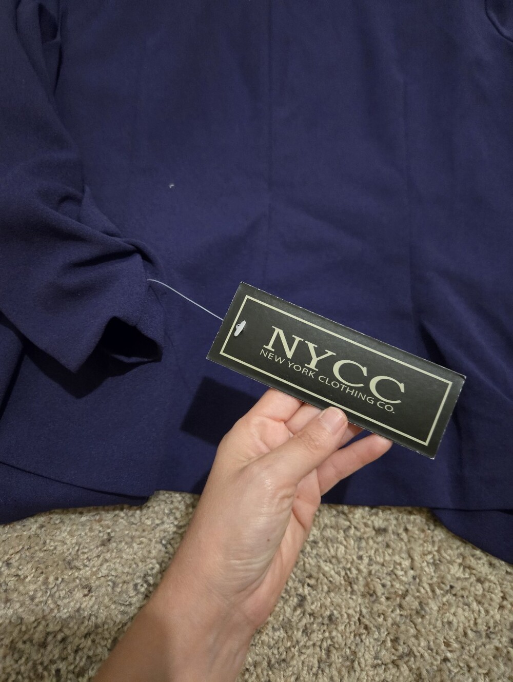 NYCC Womens Navy Double-Breasted Blazer with Gold Buttons - Picture 6 of 6